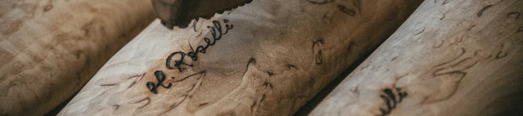 Roselli handmade handles of curly birch