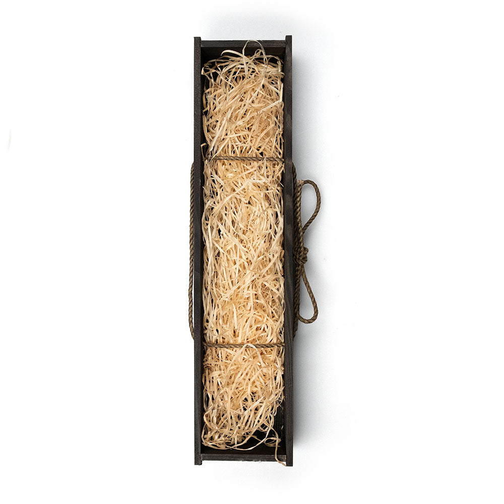 Rosellis handmade gift boxes made out of tarred wood made for knives and axes