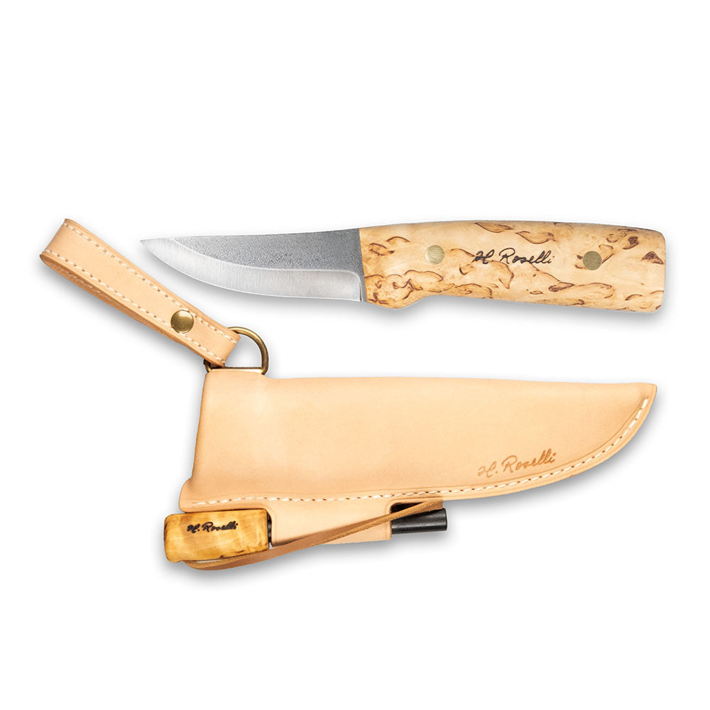 狩猟ナイフ フルタング狩猟ナイフ｜炭素鋼ブレード＆白樺ハンドル｜ロセリ