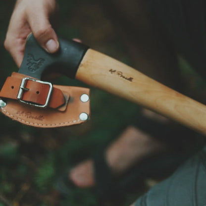 Video of how to chop wood with a Finnish handmade Roselli outdoor axe